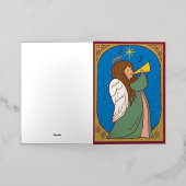 エンジェルクリスマスを祝う 箔シーズンカード (外側レイダウン)