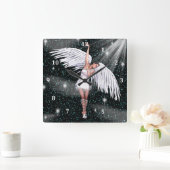 エンジェルクロック スクエア壁時計 (ホーム)