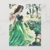 エンジェルグリーンヒーリング自然ウォーターカラーアートノート ポストカード (正面)