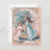 エンジェルケルビクリスマスツリーアップルスターズ シーズンポストカード (正面/裏面)