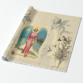 エンジェルコラージクリスマスラッピング紙 ラッピングペーパー (アンロールド)