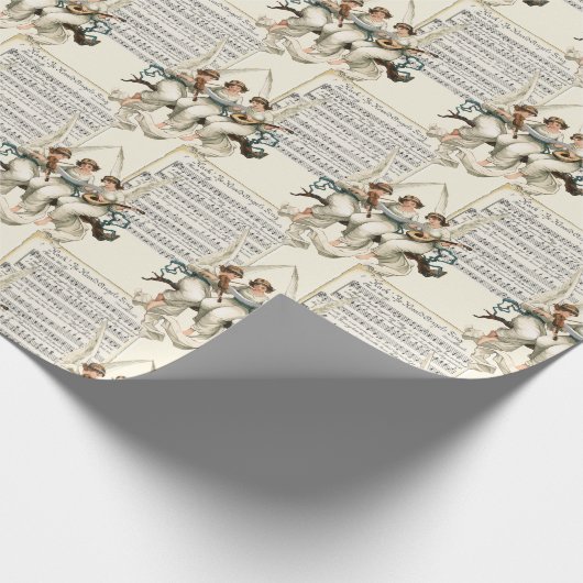 エンジェルコーラスのクリスマス賛美歌の楽譜 ラッピングペーパー (角)