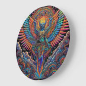 エンジェルサイケデリックカラフルアート ラージ壁時計 (傾斜)
