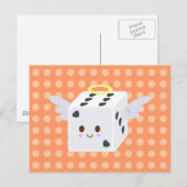 エンジェルサイコロとハート ポストカード (正面/裏面)