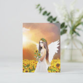 エンジェルサンフラワーウイングイエローオータムビューティフル ポストカード (スタンド正面)