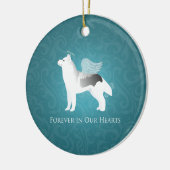 エンジェルシルバーシベリアのハスキードッグメモリアル セラミックオーナメント (左)