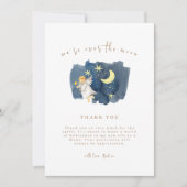 エンジェルシンプルムーンスターベビーシャワー サンキューカード (正面)