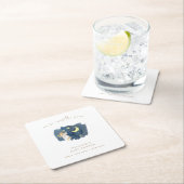 エンジェルシンプルムーンスターベビーシャワー スクエアペーパーコースター (インサイチュ)