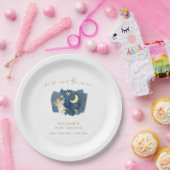 エンジェルシンプルムーンスターベビーシャワー ペーパープレート (パーティー)