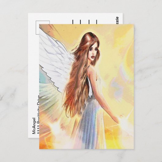 エンジェルジョイウィズウィズクリエイティビティArchangel Jophiel Art ポストカード (正面/裏面)