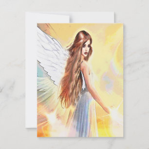 エンジェルジョイウィズウィズクリエイティビティArchangel Jophiel Art ポストカード