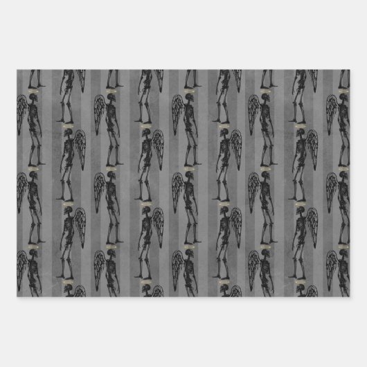 エンジェルスケルトンクリスマスラッピング紙 ラッピングペーパーシート (正面)