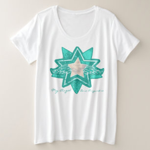 エンジェルスター追加ベビース妊婦のキャンaqua mint t プラスサイズTシャツ