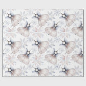 エンジェルスノーフレークスウォーターカラークリスマスクリスマス ラッピングペーパー (フラット)