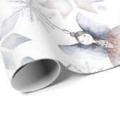 エンジェルスノーフレークスウォーターカラークリスマスクリスマス ラッピングペーパー (ロールコーナー)