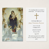 エンジェルスヴァージン祈りの言葉共感カード付き葬儀 (正面&裏面)