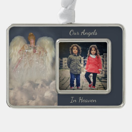 エンジェルス天国伝統的メモリアル シルバープレートフレームオーナメント (正面)