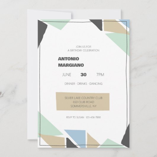 エンジェルス誕生日パーティー 招待状 (正面)