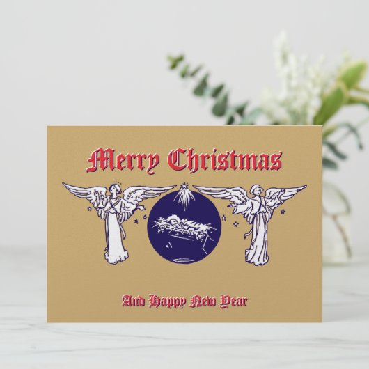 エンジェルズウィズベビーイエズクリスマス出生 シーズンカード (スタンド正面)