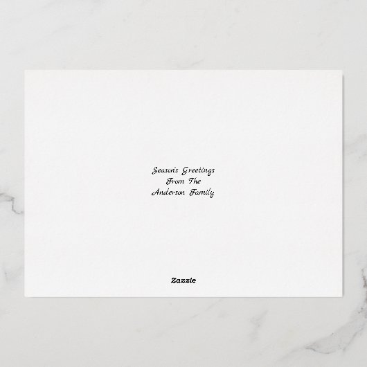 エンジェルズウィズベビーイエズクリスマス出生 箔シーズンカード (裏面)