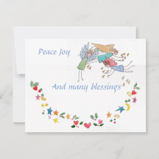 エンジェルズウィッシュユーピース喜びと多くの恵み シーズンカード (正面)