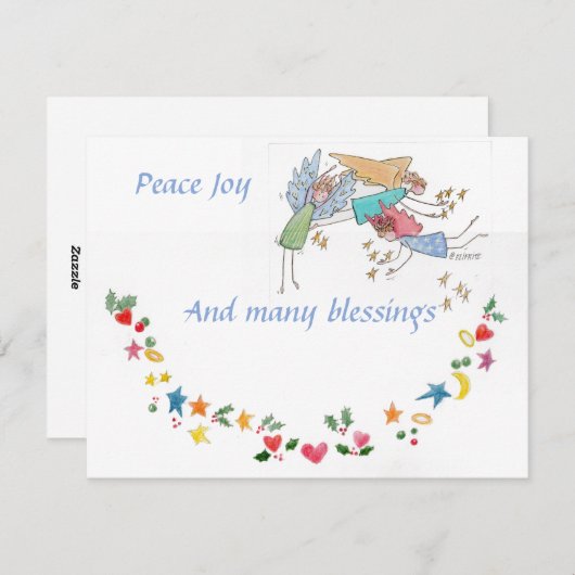 エンジェルズウィッシュユーピース喜びと多くの恵み シーズンカード (正面/裏面)