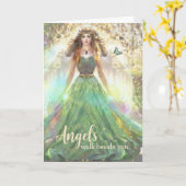 エンジェルズウォークザウィンドユーヒーリンググリーンフォレストエンジェル カード (黄色い花)