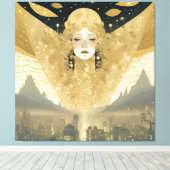 エンジェルズウーマン金ゴールド キャンバスプリント (インサイチュ (ウッドフロア))