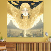 エンジェルズウーマン金ゴールド キャンバスプリント (インサイチュ (リビング))