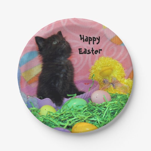 エンジェルズキャット/キッテンイースターパーティー紙プレート ペーパープレート (正面)