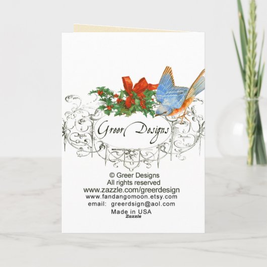 エンジェルズチェルーブヴィンテージスタイルクリスマスカード シーズンカード (裏面)