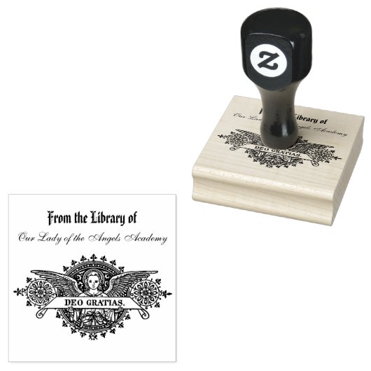 エンジェルズデオグラティアスパーソナライズされたラテンブックプレート ラバースタンプ (押印)