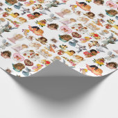 エンジェルズデリケート誕生日ギフトホワイトピンクスウィート ラッピングペーパー (角)