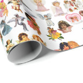 エンジェルズデリケート誕生日ギフトホワイトピンクスウィート ラッピングペーパー (ロールコーナー)