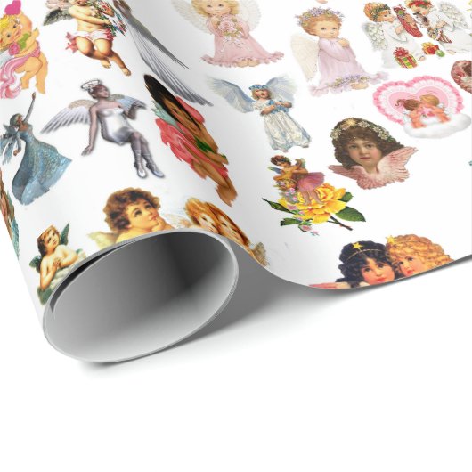 エンジェルズデリケート誕生日ギフトホワイトピンクスウィート ラッピングペーパー (ロールコーナー)