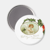 エンジェルズハッピークリスマスヴィンテージマグネット マグネット (正面/裏面)