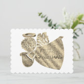 エンジェルズハ遊ープエレガント金ゴールドホワイトクリスマス シーズンカード (スタンド正面)