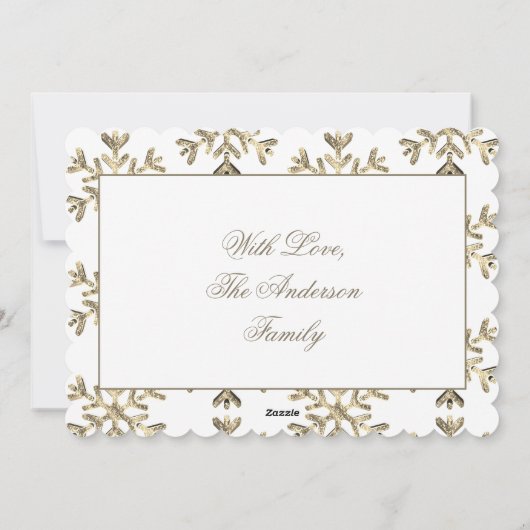 エンジェルズハ遊ープエレガント金ゴールドホワイトクリスマス シーズンカード (裏面)