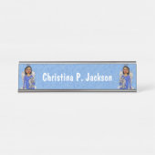 エンジェルズホールディングホワイトキャットエンジェルズオンクラウドブルー デスクネームプレート (正面)