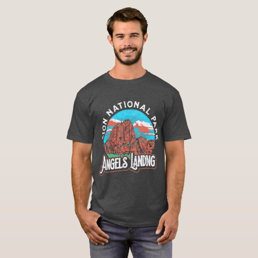 エンジェルズランディングジオンナショナルパークヴィンテージ80s tシャツ (正面フル)