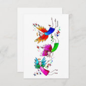 エンジェルズレッドグリーンとブルーハッピースピリッツ水色 サンキューカード (正面/裏面)