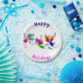 エンジェルズレッドグリーンとブルーハッピースピリッツ水色 ペーパープレート (パーティー)