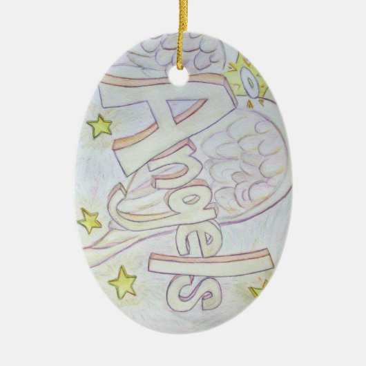エンジェルズワードアートカスタムペンダントオーナメント セラミックオーナメント (正面)