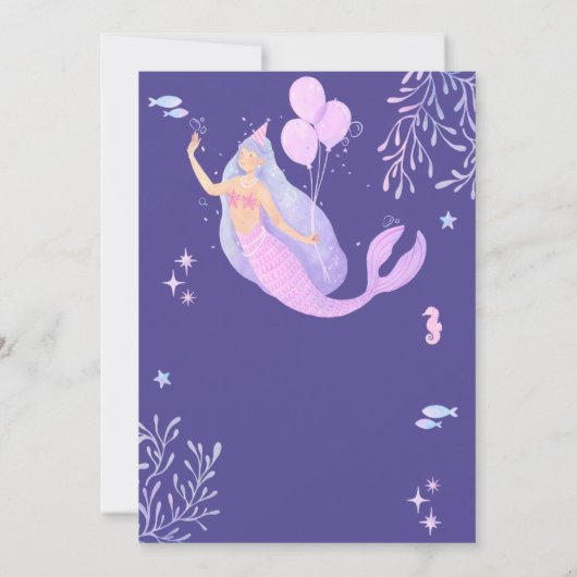 エンジェルテーマエレガント誕生日 招待状 (裏面)