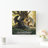 エンジェルデーモンスーパーナチュラルブライトデザイン スクエア壁時計 (ホーム)