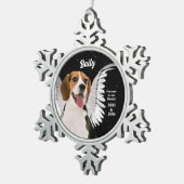 エンジェルドッグビーグルメモリアル スノーフレークピューターオーナメント (右)