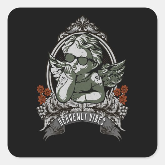 エンジェルドリーミーヘブンヴィーブスクールタトゥーアート スクエアシール (正面)