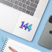エンジェルナンバー144の確認 シール (ノートパソコンとiPhone)