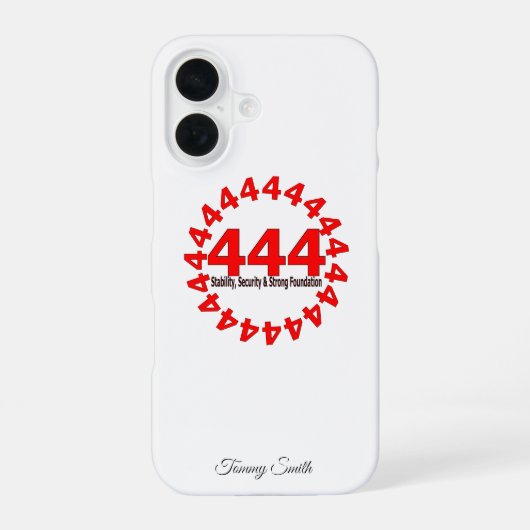 エンジェルナンバー444 - 安定・安全・強さ iPhone 16ケース (裏面)