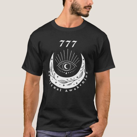 エンジェルナンバー777スピリチュアル覚醒ザ・アイムーン Tシャツ (正面)